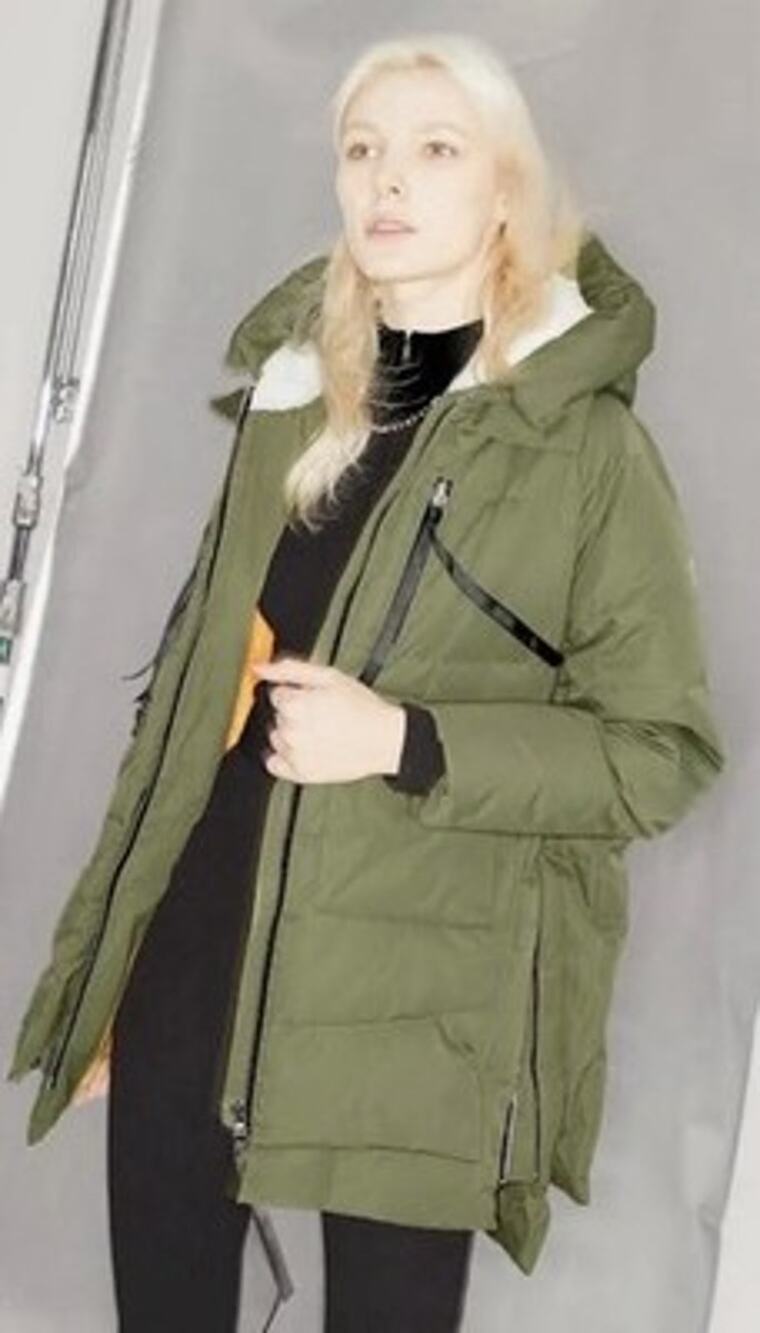 Orolay The Amazon Coat Womens Thickened Down Jacket Olive Green Medium EUC M